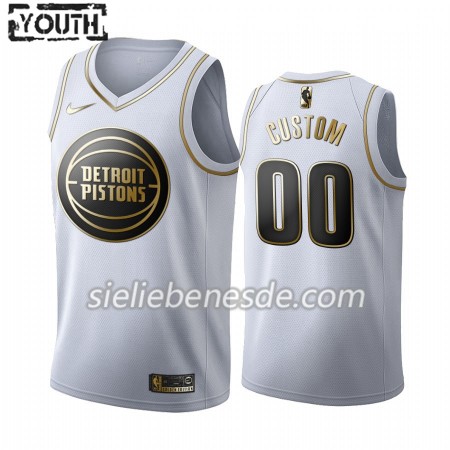 Kinder NBA Detroit Pistons Trikot Nike 2019-2020 Weiß Golden Edition Swingman - Benutzerdefinierte